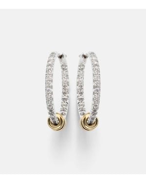 Spinelli Kilcollin Argo Demi Sterling And 18Kt Hoop Earrings With Diamonds - White