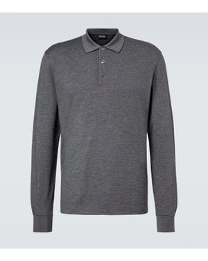 ZEGNA Polohemd Aus Baumwolle Und Seide - Grau