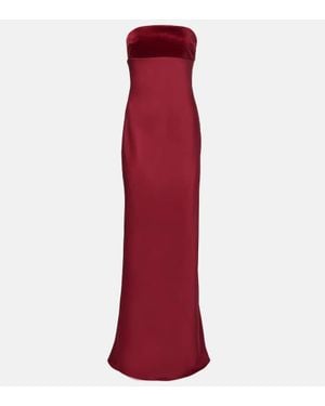Max Mara Maxikleid Baia Aus Baumwollsatin - Rot