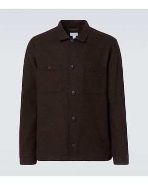 Sunspel Hemdjacke Aus Baumwolle - Schwarz