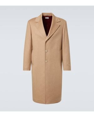 Brunello Cucinelli Beaver Cashmere And Wool Coat - Natural