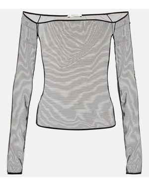 Nensi Dojaka Off-Shoulder Longsleeve Aus Mesh - Grau