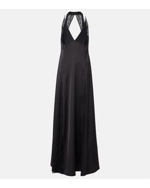 The New Arrivals Ilkyaz Ozel Paige Satin And Lace Gown - Black