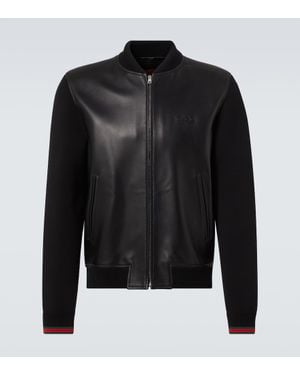 Gucci Nappa Leather Bomber Jacket - Black