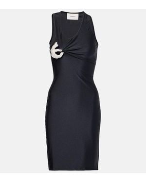 Coperni Emoji Embellished Jersey Minidress - Blue