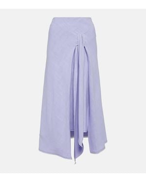 Victoria Beckham Asymmetric Tie-Dyed Maxi Skirt - Purple
