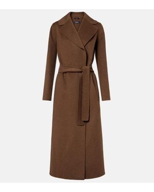Max Mara Mantel Poldo Aus Schurwolle - Braun