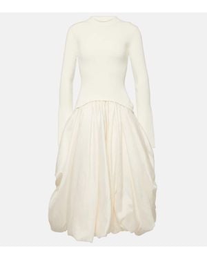 Jonathan Simkhai Kenlie Taffeta-Trimmed Midi Dress - White