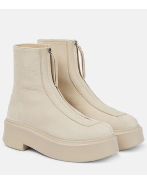 The Row Stiefel Aus Strukturiertem Nubukleder Mit Plateau - Natur