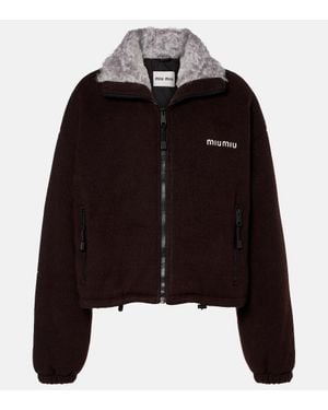 Miu Miu Bomberjacke Aus Gabardine - Schwarz