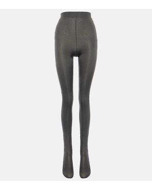 Alex Perry Crystal-Embellished Jersey Tights - Grey