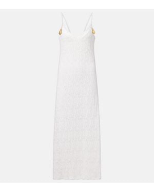Bottega Veneta Fish Lace Cotton And Silk Maxi Dress - White