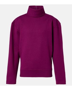 Saint Laurent Cotton Fleece Sweatshirt - Purple