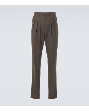 Tom Ford Atticus Mohair, Wool, And Silk Tapered Trousers - Grey