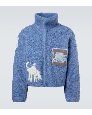 ERL Jacke Aus Teddyfleece - Blau