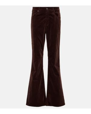 AG Jeans Pantaloni Flared Farrah - Marrone