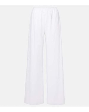 Asceno Austin Cotton Straight Trousers - White