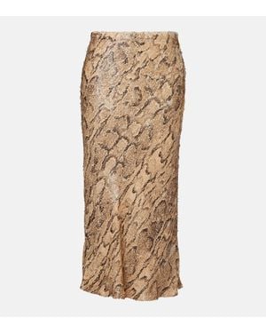 Dries Van Noten Sheraz Skirt With Jacquard Snake Print in