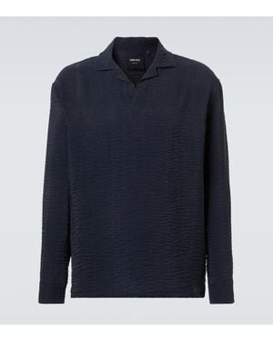 Giorgio Armani Polohemd Aus Jacquard - Blau