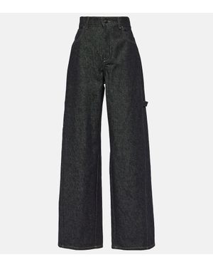 Max Mara Jeans Centro A Gamba Larga E Vita Alta - Blu
