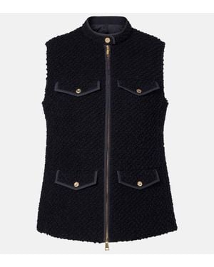 Moncler Virgin Wool Boucle Vest - Blue