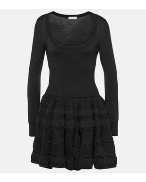 Alaïa Crinoline Wool-Blend Minidress - Black