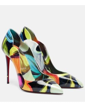 Christian Louboutin Hot Chick 100 Patent Leather Pumps - Green