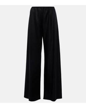 The Row Gala Virgin Wool Wide-Leg Trousers - Black