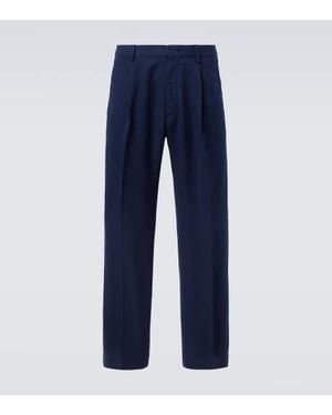 Slowear Chinohose Aus Leinen Und Baumwolle - Blau