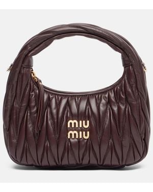 Miu Miu Wander Small Leather Shoulder Bag - Purple