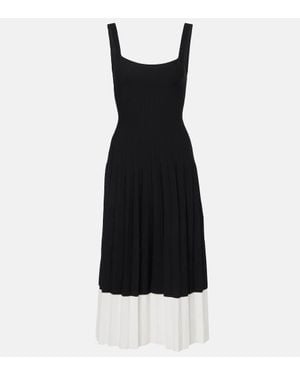 STAUD Ellison Knitted Midi Dress - Black