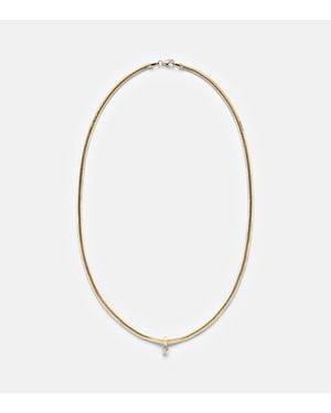 STONE AND STRAND Serpentine 14Kt Necklace With Diamond - Metallic