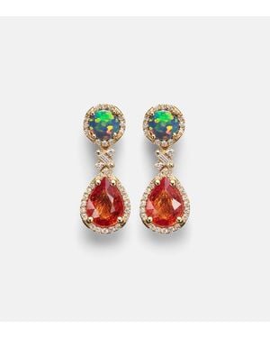 Suzanne Kalan Doublet 18Kt Drop Earrings With Gemstones - Red