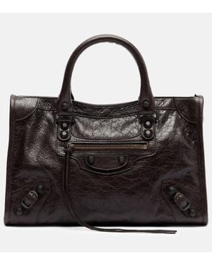 Balenciaga Le City Small Leather Tote Bag - Black