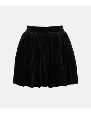 Patou Cotton Velvet Miniskirt - Black