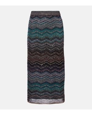 Missoni Zig Zag Lame Midi Skirt - Grey