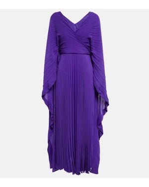 Valentino Pleated Silk Gown - Purple