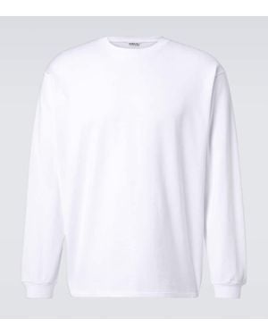AURALEE Luster Plaiting Cotton T-Shirt - White