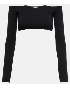 Nina Ricci Cropped-Top Aus Einem Wollgemisch - Schwarz