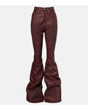 Rick Owens High-Rise Bootcut Jeans Bolan - Lila