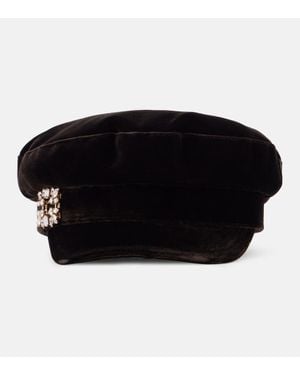 Roger Vivier Schiebermuetze Aus Samt - Schwarz