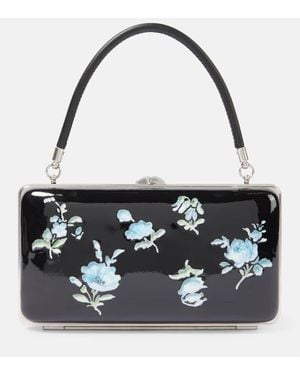 Prada Clutch Aus Lackleder - Schwarz