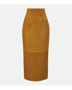 KHAITE Maxirock Loxley Aus Veloursleder - Braun