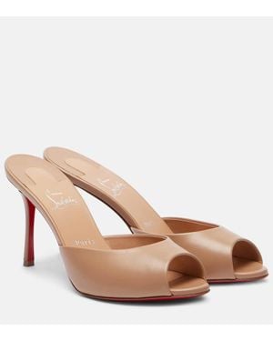 Christian Louboutin Me Dolly 85 Leather Mules - Brown