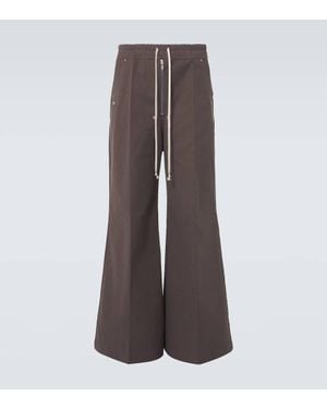 Rick Owens Bela Cotton Wide-Leg Pants - Brown