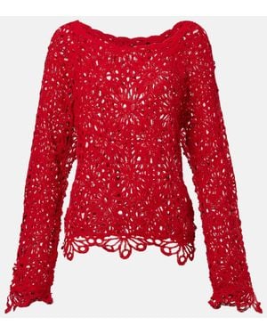 Norma Kamali Pull En Coton Melange - Rouge