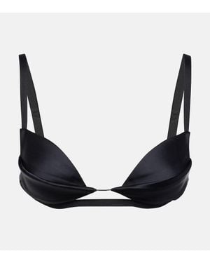 Nensi Dojaka Bralette Double Petal Aus Satin - Schwarz