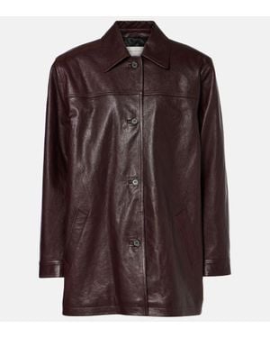 Magda Butrym Oversize-Lederjacke - Braun