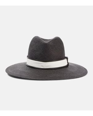 Brunello Cucinelli Monili Straw Fedora - Black