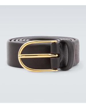 Rubinacci Leather Belt - Metallic